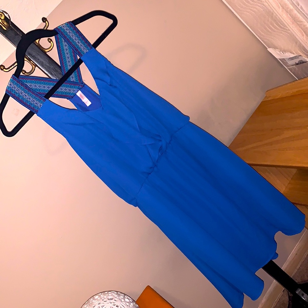 Xhilaration blue razorback dress with pockets!